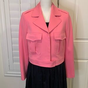 Ann Klein viscose modern jacket w/epaulettes and chest pockets coral/pink 6